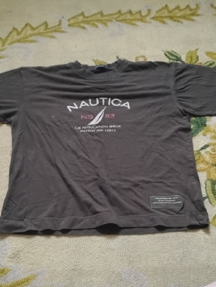 Men's Black Large Nautica Designer Sailing Boat Shirt Ns 83